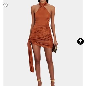 Gauge 81 Riga Halter Draped Mini Dress